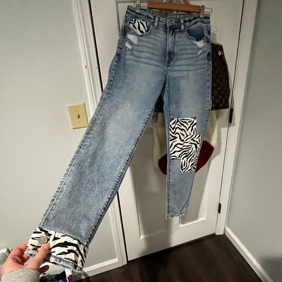 Custom Zebra Jeans American Eagle - Picture 3 of 3